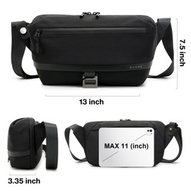 BG FUTURE AESTHETICS Waterproof Bum Bag Men's Sling Bag Crossbody Bag Space Saving Lightweight Everyday Travel Outdoor Sports, black, Contemporary