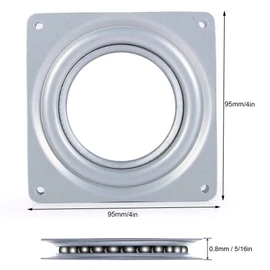 4" Square Rotating Swivel Plate Lazy Susan Turntable Revolving Bearing Bar Stool Swivel Seat Replacement Corrosion-Resistant and Rust-Proof for TV Rack Desk Tool Dining-Table Serving