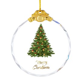 YouerCrystal Christmas Ornaments Crystal Hanging, Christmas Tree Glass Ornament Hanging Craft Collectibles for Trees Home Party Gifts