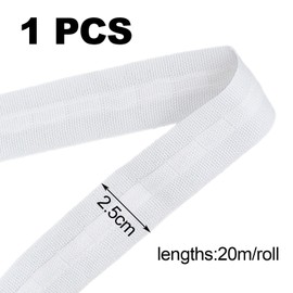 Curtain Tape Ruffle Tape for Sewing on Hooks, Heading Tape for Curtain Hooks, Curtains Ruffle Tape for Sewing, Universal Tape Curtains Heading Tape for Curtain Hooks White 20 m x 2.5 cm