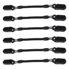 The Lord of the Tools 6PCS Hat Retainer Clips Fishing Hat Spring Cords Cap Retractable Rope Holder for Fishing Kayaking Hiking Running Climbing Camping Stretched Range 17.5-40cm