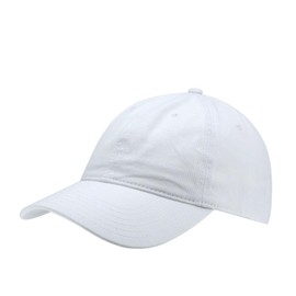 Plain Basic Bold Cotton Adjustable Dad Hat Baseball Cap (White)