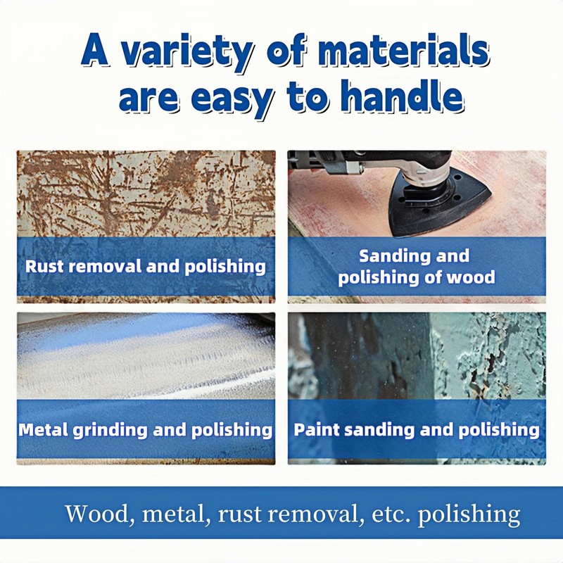 Set of 4 Sanding Plates, Triangle, Fine Sanding Plate, Multitool