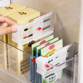 REMMUSSS 8 PCS Refrigerator Dividers, Adjustable Fridge Organisers Dividers, Retractable Separators, Expandable from 8-12 cm,Keep Shelf Tidy for Freezer, Drawer Dividers Organizer (Transparent)