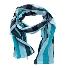 PANASIAM Thai Krama Scarf | Traditional Neckerchief Khmer Scarf Multifunctional Scarf Stole | 100% Cotton | Unisex Design, Turquoise Black