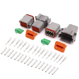 Ruikarhop 2 Sets DT Series Connector 8 Pin（16 AWG-22 AWG） Sealed Male and Female Auto Waterproof Electrical Wire Connector Plug