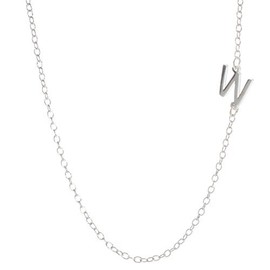 Sterling Silver Side Mini Initial Necklace