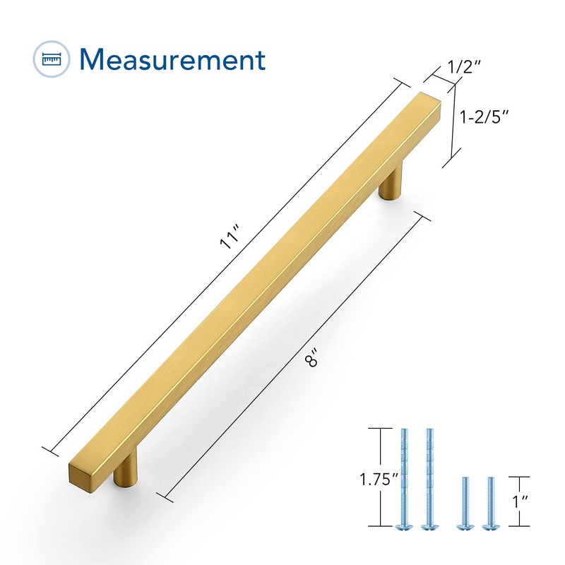 Ravinte 30 Pack Gold Cabinet Handles 7-1/2 Inch Brushed Brass