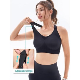 FITTIN Adjustable Sports Bras for Women: Padded Racerback Seamless Workout Yoga Bras