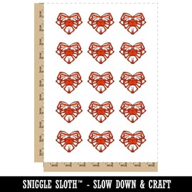 Snow Crab Legs Seafood Heart Temporary Tattoo Water Resistant Fake Body Art Set Collection - 15 2" Tattoos (1 Sheet)