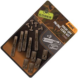 Fox Edges Camo Inline Lead Drop Off Kit - 5 Clips for Inline Leads, Carp Accessories for Dropoff Mounts, Lead Clips for Inline Carp Leads