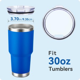 Prurex 2 Pack 30 ozTumbler Lids for Yeti Rambler, Ozark Trail and More Travel Mugs, Splash Proof Replacement Covers for 3.7" Inner Diameter Tumblers