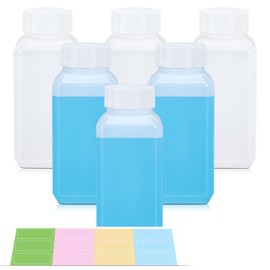 Tight Seal Plastic Bottles with Caps, Laboratory Reaction Bottles, Reusable Tablet Storage Containers, Made of HDPE, Suitable for Laboratory, School and Home (Transparent, 120 ml)