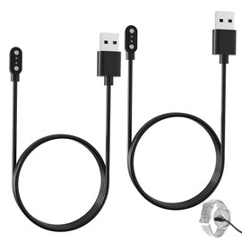 Girihe 2 PCS Reflex Active Smart Watch Charger, 4 MM Smart Watch Charger 2 Pin Magnetic, 60 CM Charging Usb Cables for Dafit Erunsa