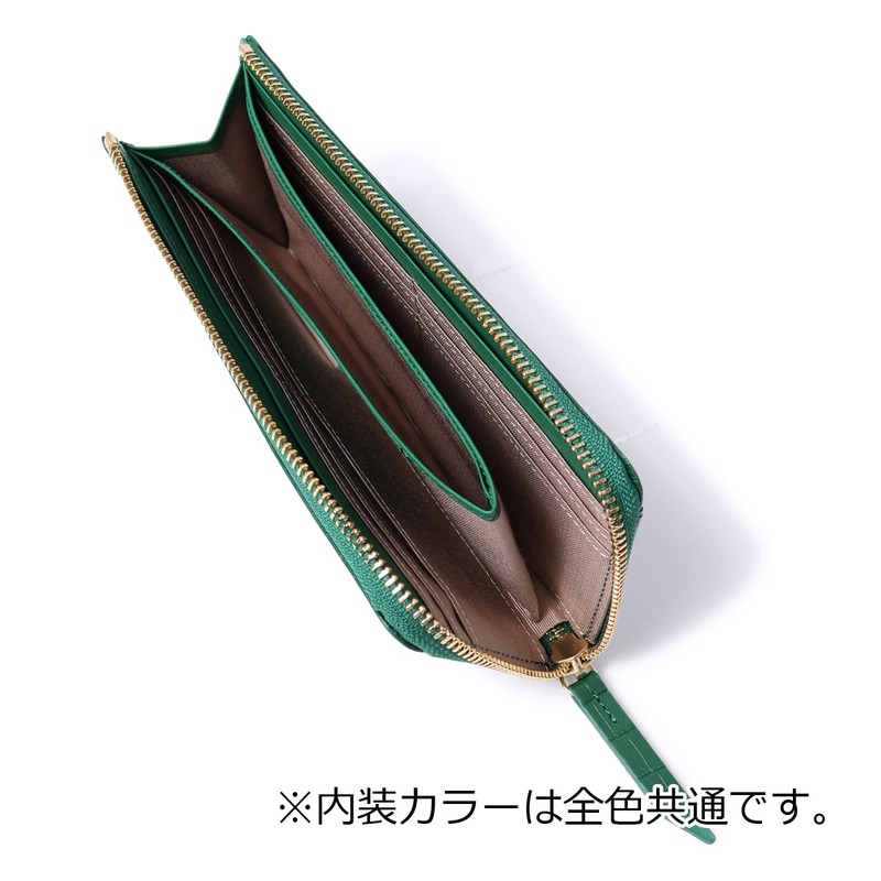 Lanvin Collection 65-6712 Women's Long Wallet, L-Shaped Zipper, Lamer Purse,