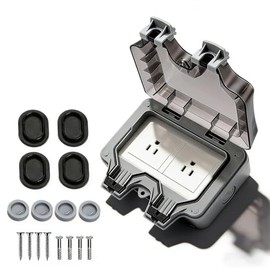 Contacto para exterio, Enchufe Contra el Agua, Toma de Corriente Exterior de Agua y Polvo IP66 con Anillo de Sellado en Forma de L Incorporado y Tres 