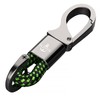 SKIPPER 8747 Keyring Carabiner with Ring and D-Clip, Leatherette stainless