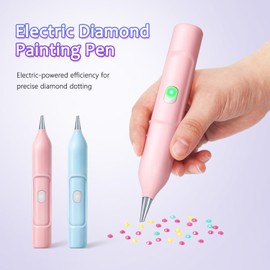 Electric Diamond Painting Pen, Wireless Diamond Art Pen No Wax Needed, Mosaic Art Pen, Diamond Art Accessories and Tools, One-Button Switch, 800mAh Rechargeable Battery with USB C Cable