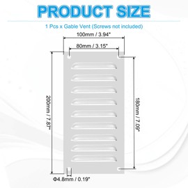 PATIKIL 8x4 Inch Aluminum Vent Cover, Screen Air Grille Ventilation Cover HVAC Louvered Grill Built-in Mesh for Home Kitchen Fireplace Bathroom Wall Ceiling, Silver