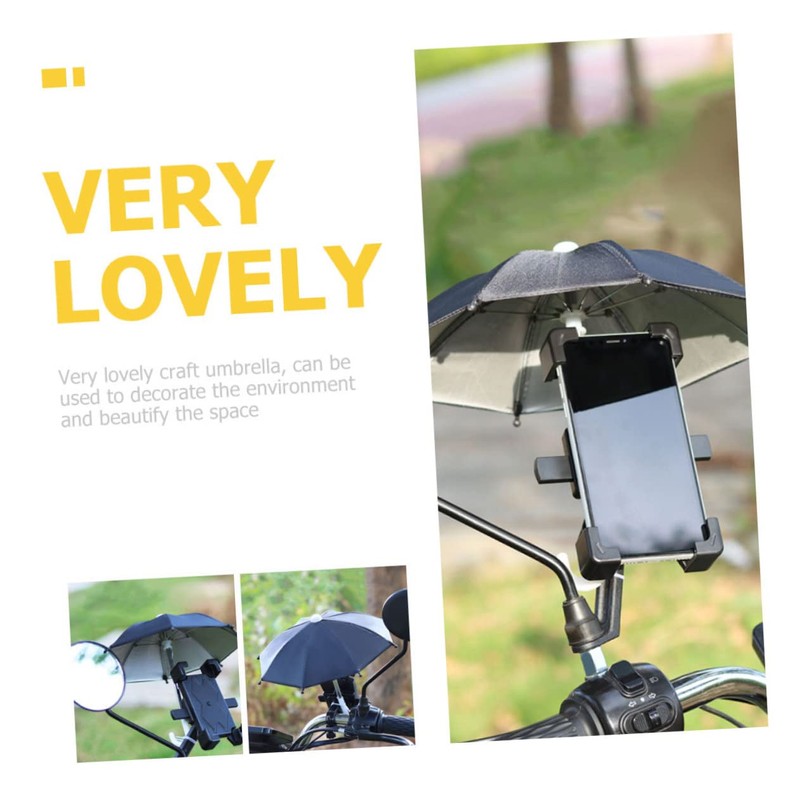 CAXUSD 4 Pcs Compact Phone Umbrellas Decorative Small Umbrellas for