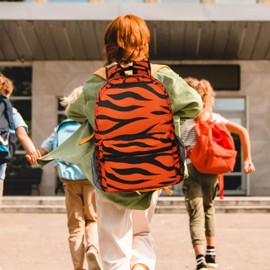 TIANXIADIYI Tiger Backpack Cartoon Animal Tiger Bookbag Children Backpack 17 Inch