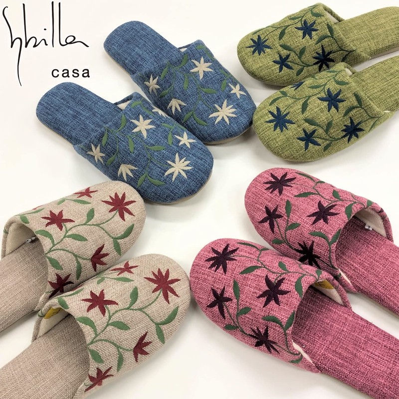 Sybilla 64771 Amelia Slippers, Size M, Approx. 9.4 inches (24