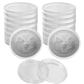 LifCratms 30 Pcs Silver Dollar Coin Holder, 40.6mm Round Coin Capsule for Collectors, Fit American Silver Eagle Dollar