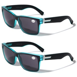 V.W.E. 2 Pairs Men Bifocal Large Wide Fitment 150mm Reading Sunglasses - Outdoor Readers Glasses (2 Black, 1.50)