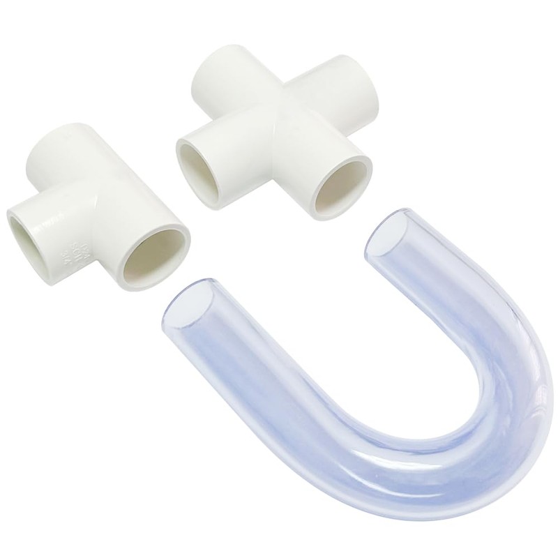 WESUA 3/4 Clear PVC U Trap Pipe Fitting Connector for