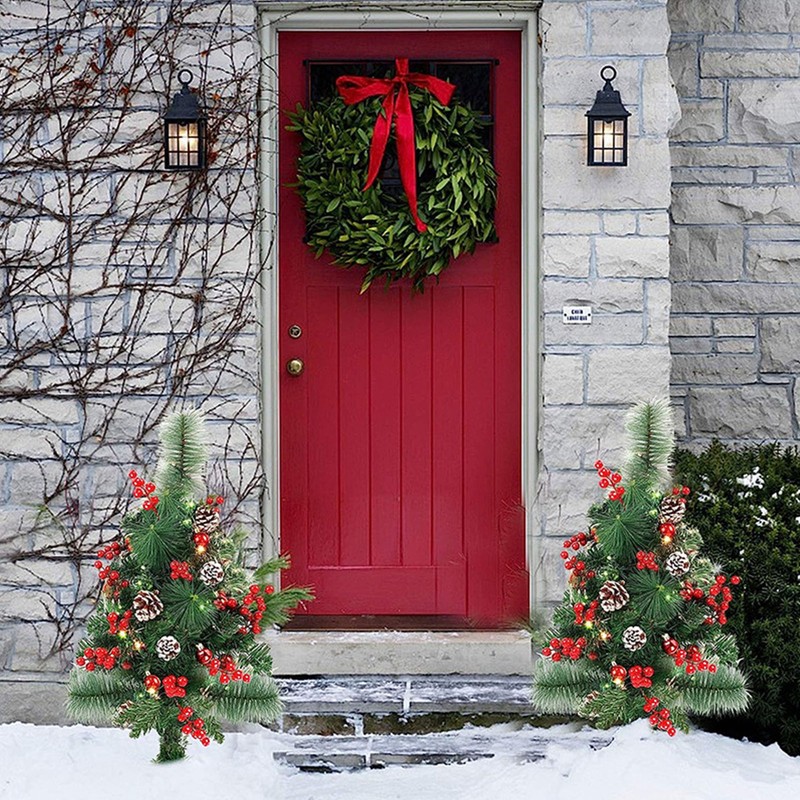 Solar Christmas Tree Garden Stake Lights Outdoor Christmas Tree Lighted