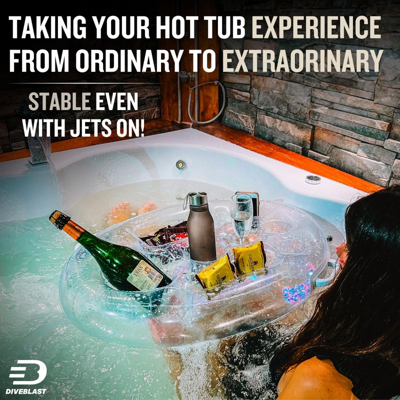 DIVEBLAST: Transparent Floating Drink Holder for Pool, Hot Tub Accessories