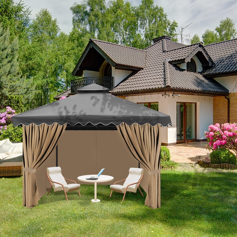 Tngan Gazebo Universal Replacement Privacy Curtain, 10'X12' Waterproof Outdoor Sidewall