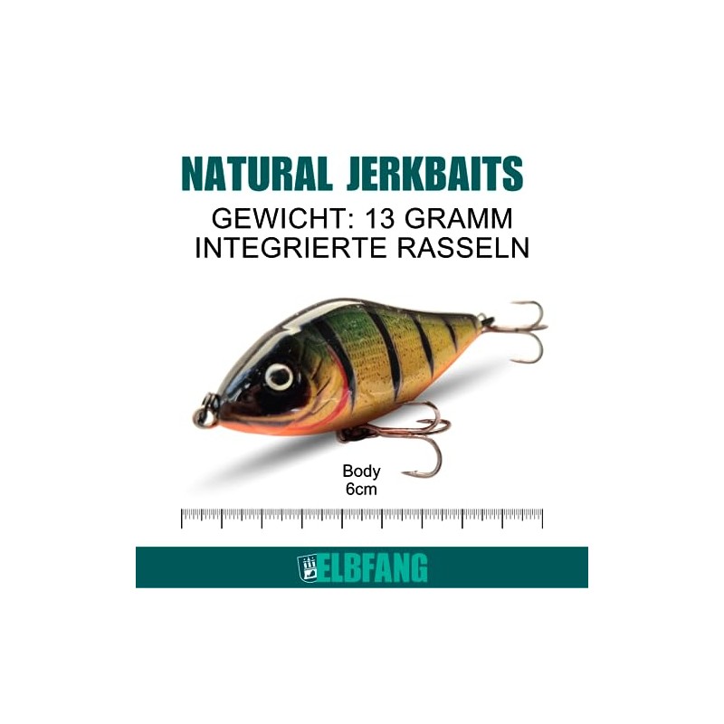 ELBFANG Jerkbait Yellow Perch 60 mm / 13 g