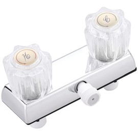 PuritySage RV Shower Faucet,4” Dual Knob Diverter Valve for Indoor/Outdoor Use,Acrylic Shower Faucet Replacement for Camper, Motorhome & Trailer Showers (Chrome)