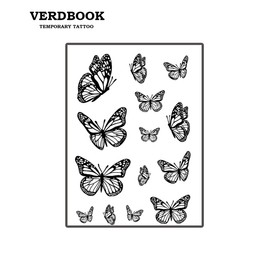 VERDBOOK Waterproof Temporary Tattoos: 2-Sheet Tattoo Kit with Realistic Body Stickers, Semi-Permanent Tattoos for Adults Lasting 7-15 Days – Safe for Men & Women, Butterfly Tales