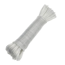 YIKAOMAI® Washing Line with Steel Core, Outdoor, Heavy Duty, Extra Strong Washing Line with a Load Capacity of 200 kg, Rustproof and Waterproof Washing Line for Garden, Green (4 mm - 30 m, Clear)