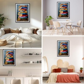 DAERLE 5D DIY Diamond Painting Kit Books to Read, Full Diamond Embroidery for Adults and Beginners, Multicoloured Books Diamond Picture Art for Home Wall Decor 30X40cm