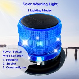 Cloud Fire Solar Strobe Light for Boat Yacht, Led Anchor Light Magnetic Powered Navigation Lamp, IP65 Waterproof & Dustproof, Solar Warning Warning Light,3 Modes (Flashing, Strobe, Steady), Blue