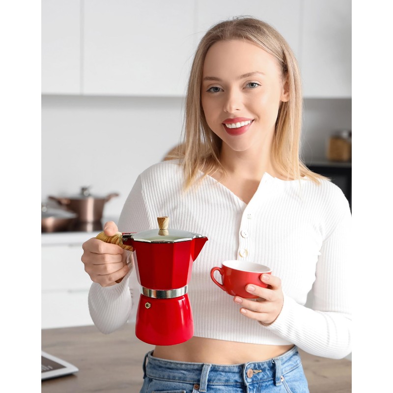 AGOGO Milano Moka Pot Stovetop Espresso Maker with 100 Paper