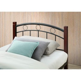 Hodedah Metal Full, Mahogany Platform, Complete Bed