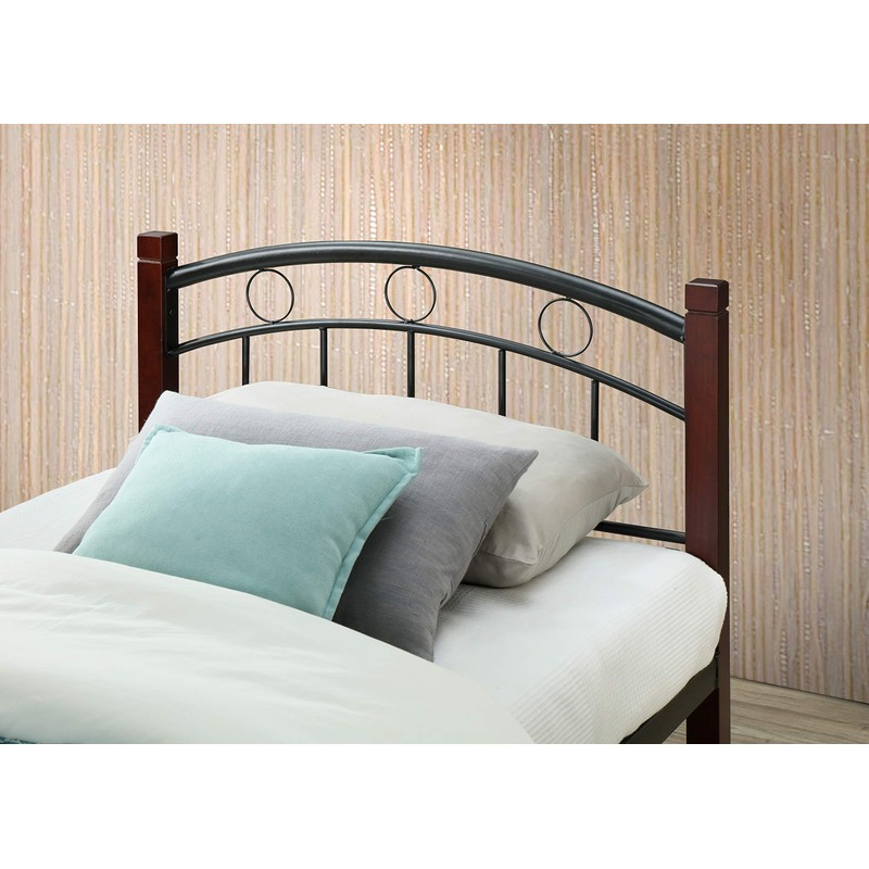 Hodedah Metal Full, Mahogany Platform, Complete Bed