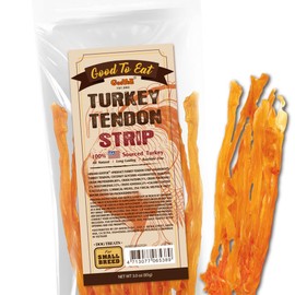 Gootoe Turkey Tendons for Dogs – All-Natural, Hypoallergenic Dog Treats, Rawhide Alternative, Long Lasting Puppy Chews, Healthy Dog Treats for Small Breeds, Strips, 3 oz Pack