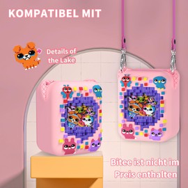 MOWYEOK Protective Case for Bitzee Interactive Toy Digital Pet, Protective Case with Animal Print, Compatible with Accessories of the Bitzee Interactive Toy Digital Pet, with Lanyard (Pink)