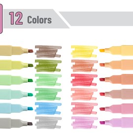 Mr. Pen- Aesthetic Highlighters, 12 pcs, Chisel Tip, Macaron Colors, Cute Highlighters Assorted Colors, Bible Highlighters and Pens No Bleed, No Bleed Highlighters for Bible Pages No Bleed