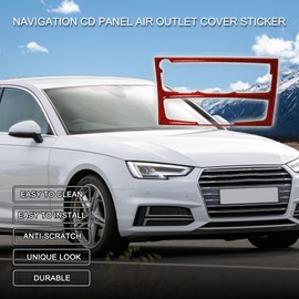 TUCKBOLD Navigation CD Panel Air Outlet Cover Sticker for A4 B8 A5 S5 2009-2016 Centre Console Interior Trim Decal Decoration Accessories Carbon Fiber Red