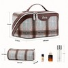 BOYATU Travel Makeup Bag for Women: Scottish Plaid 3 Pcs