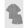 JAJU [JAJU] Men's Seersucker 5-part Pajama Set_Light Charcoal