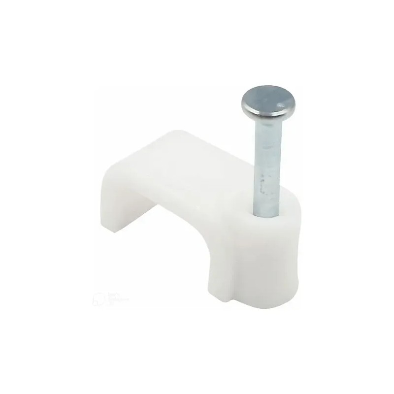 Grapas para Cable Plano de 10mm Blancas Pack de 100