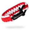 LIFE IS SIMPLE Paracord Survival Bracelet, Rescue Crew, Red, White,