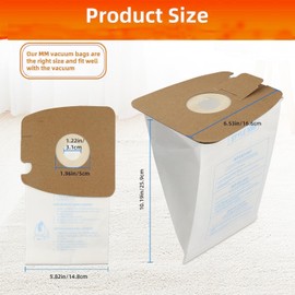 18 Pack Style MM Vacuum Bags Compatible For Eureka Style MM Eureka Mighty Mite 3670 and 3680 Series Canister Vacuums, Replaces Part # 60295, 60295A, 60295B 60295C, 60296 & 60297A With 2 Foam Filters